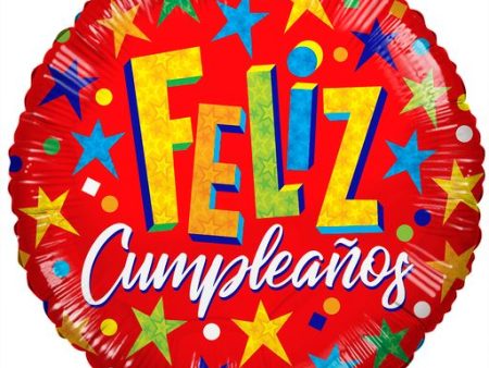 Red Feliz Cumpleaños 18  Round Foil Balloon, 1ct Hot on Sale