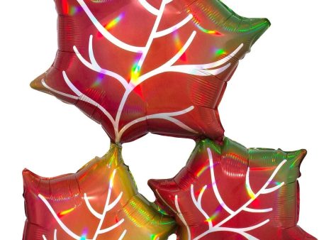 Iridescent Leaves 30  Foil Balloon, 1ct Discount