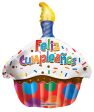 Feliz Cumpleaños 18  Cupcake Shaped Foil Balloon, 1ct Cheap