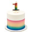 One (1) Rainbow Metallic Numeral Candle Online