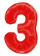 34  Numeral Balloon - Red, 1ct Supply