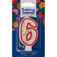 6 Party Red Numeral Candle For Cheap