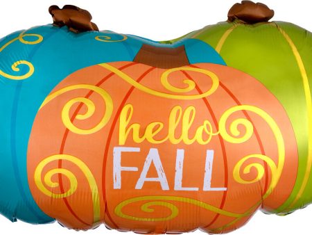 Hello Fall Pumpkins 29  Foil Balloon, 1ct Hot on Sale