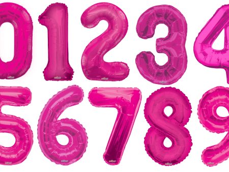 34  Numeral Balloon - Pink, 1ct on Sale