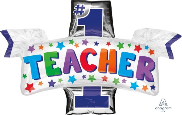 Number 1 Teacher 38  Foil Balloon, 1ct Online now