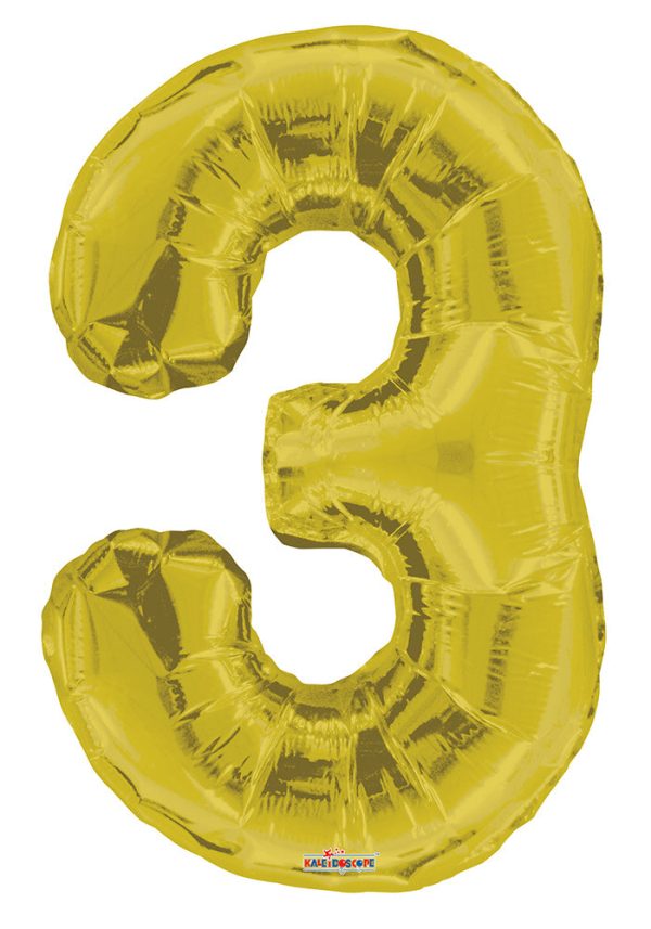 34  Numeral Balloon - Gold, 1ct Online Hot Sale