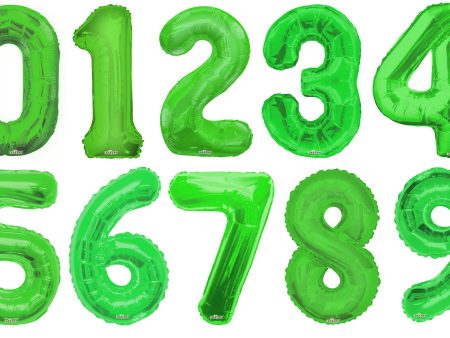 34  Numeral Balloon - Green, 1ct For Cheap