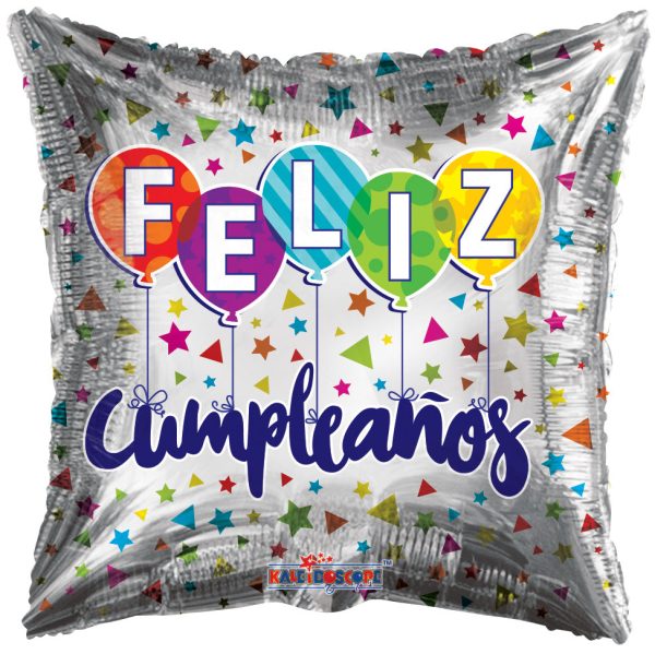 Silver Feliz Cumpleaños 18  Square Foil Balloon, 1ct Hot on Sale