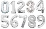 34  Numeral Balloon - Silver, 1ct Hot on Sale