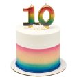 One (1) Rainbow Metallic Numeral Candle Online