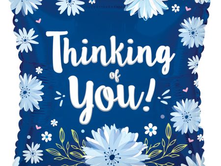 Blue Daisies Thinking of You 18  Square Foil Balloon, 1ct Fashion