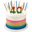 Four (4) Rainbow Metallic Numeral Candle Online Sale