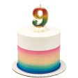 Nine (9) Rainbow Metallic Numeral Candle Online Hot Sale