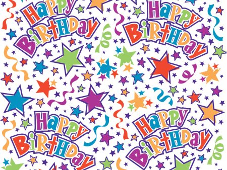 Birthday Stars Gift Wrap, 1ct For Sale