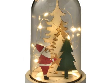 Santa and Trees Light-Up Wooden Decoration, 1ct For Discount