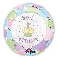 Pastel 1st Birthday 18  Round Foil Balloon, 1ct Sale