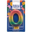 Zero (0) Rainbow Metallic Numeral Candle For Cheap