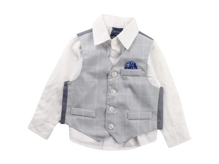 Nautica Longsleeve Shirt, Suit Vest and Pant Set 6-12M on Sale