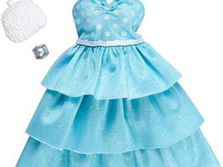 Barbie Fashions Complete Look Mint Polka Dot Ruffle Gown Set Hot on Sale