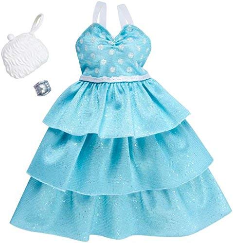 Barbie Fashions Complete Look Mint Polka Dot Ruffle Gown Set Hot on Sale