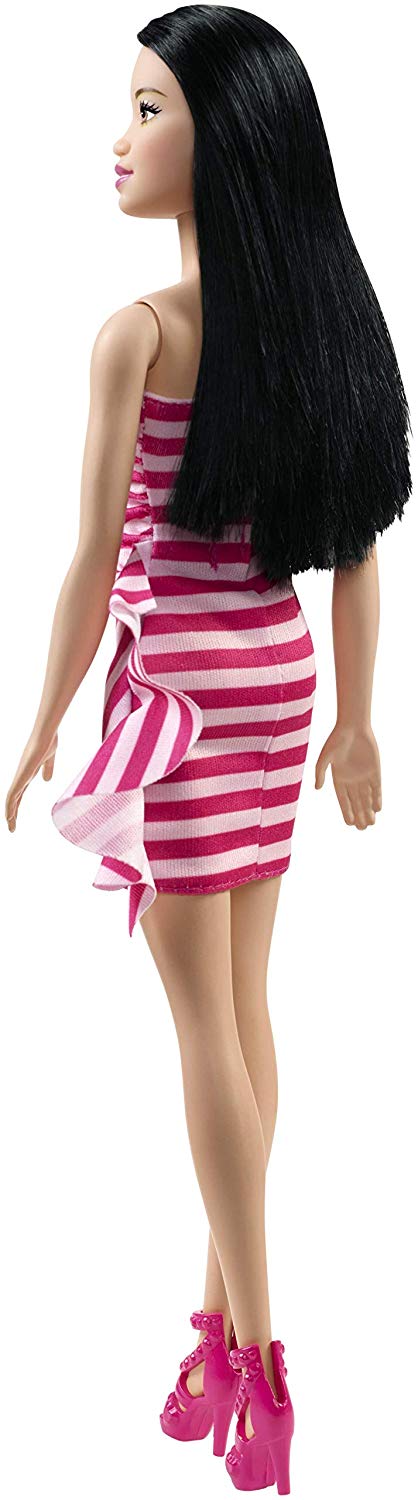 Barbie Glitz Doll, Pink Stripe Ruffle Dress For Sale