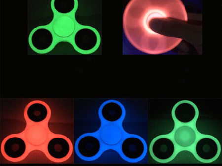 Glow in the Dark Luminous Fidget Hand Finger Tri Spinner Stress Toy Colors Online now