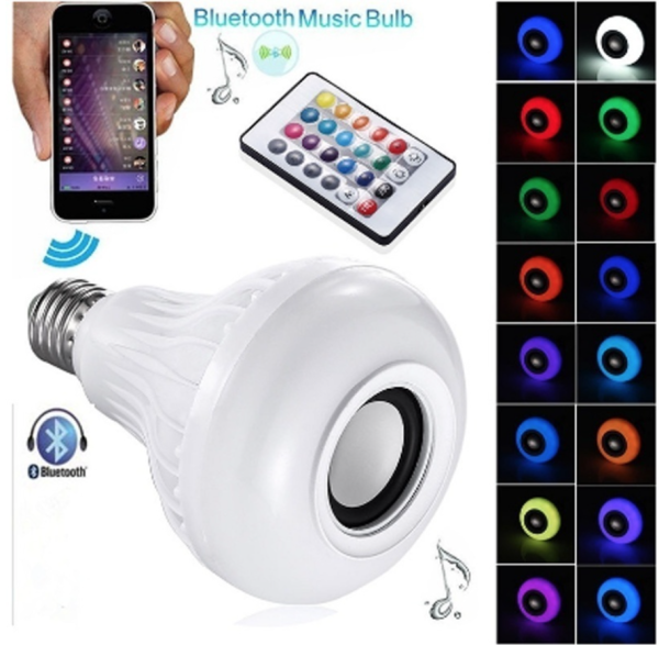 Wireless E27 Bluetooth LED Stereo Audio Speaker RGB Color Warm White Bulb Music Lamp Online now