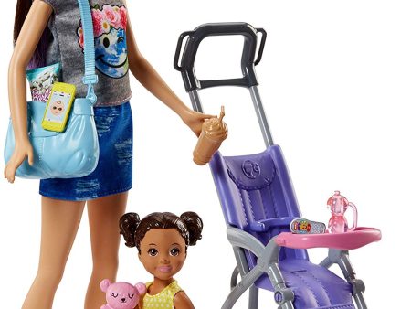 Barbie Skipper Babysitters Inc Doll and Stroller Playset For Sale