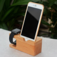 Bamboo Charging Stand Cradle Holder for  iWatch iPhone Hot on Sale