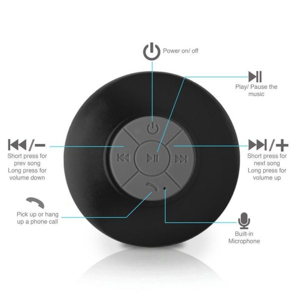 Bluetooth Waterproof Wireless Speaker Suction Shower speaker Hands free Mic Online Sale