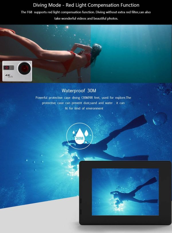 Action Camera 4K Ultra HD Wifi 20MP 2.0-inch Waterproof Sport Camera W  Anti Shake Hot on Sale