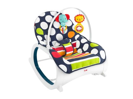 Fisher-Price Baby Infant-to-Toddler Rocker, Navy dots Hot on Sale