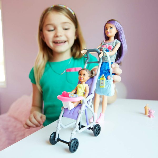 Barbie Skipper Babysitters Inc Doll and Stroller Playset For Sale