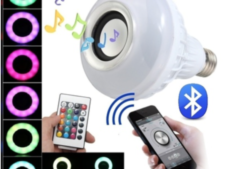 Wireless E27 Bluetooth LED Stereo Audio Speaker RGB Color Warm White Bulb Music Lamp Online now