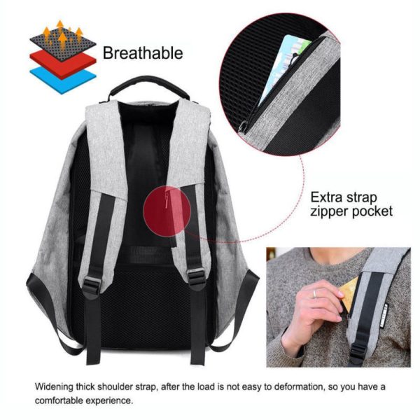 Anti-theft Backpack with USB Charging Port Slim Backpack for 15.6 Inch Laptop Online now