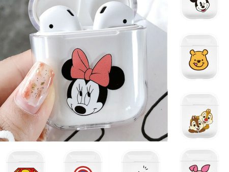 Hard PC Cover for Apple Airpods Charging Case Disney Minnie Mickey Marvel Clear Fashion