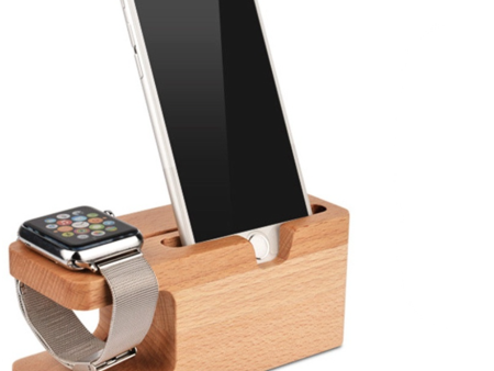 Bamboo Charging Stand Cradle Holder for  iWatch iPhone Hot on Sale