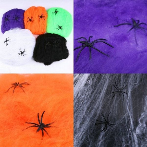 Spider Web Stretchable Spiderweb Cobweb Party Decoration For Halloween Online now